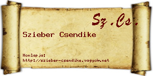 Szieber Csendike névjegykártya